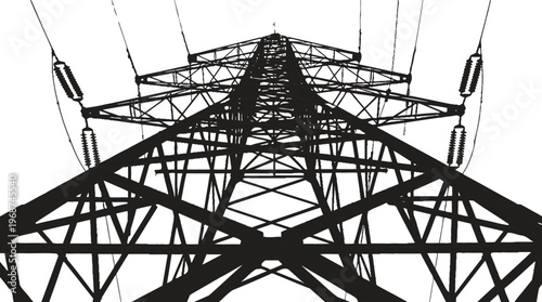 electricity pylon tower vector illustration, flat design