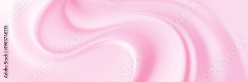 Creamy pink background with smooth ripples and glossy frosting drips. Melting ice cream glaze flows down with shiny sugary decoration and sweet dessert texture.
