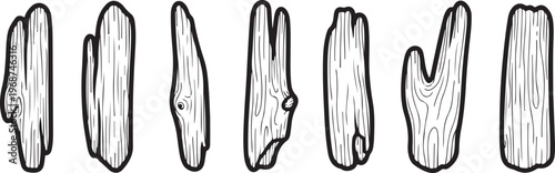 Black and white illustration of various types of human feet and toes Vector