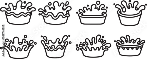 A collection of eight hand-drawn smiley faces with varying expressions Vector