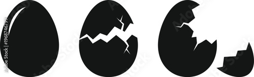 black eggs cracking process