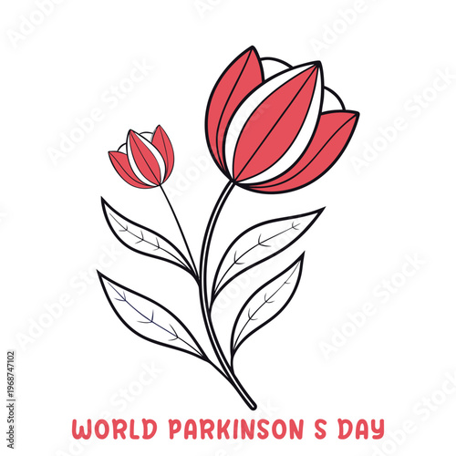 Red tulips for world parkinson s day awareness