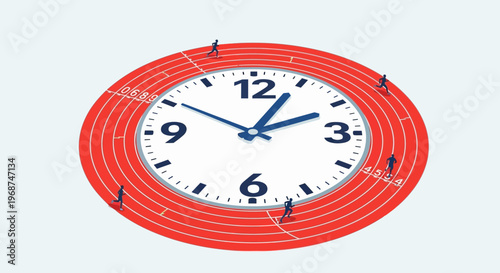 Running Track Clock Conceptual Art