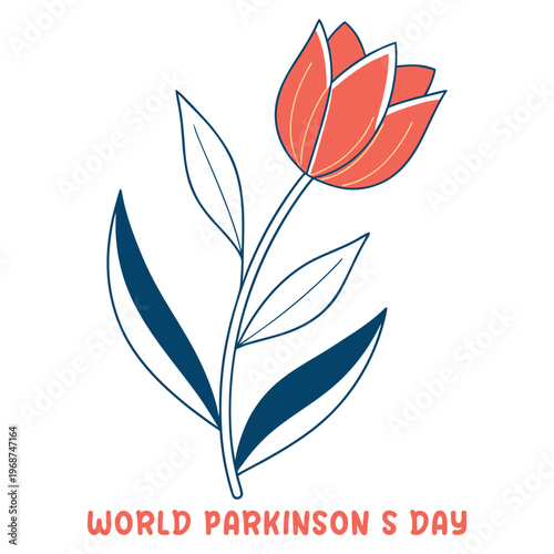 World parkinsons day awareness tulip illustration