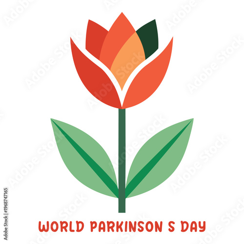 World parkinsons day awareness tulip graphic