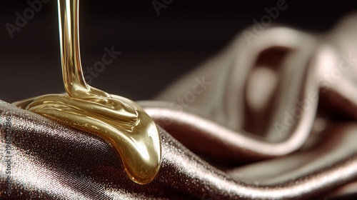 Gold melted and pouring onto cloth for a background