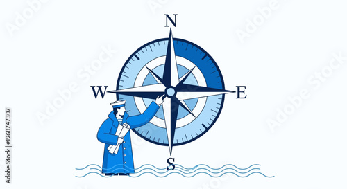 Sailor Navigates Towards Destiny With Giant Compass