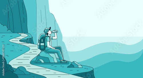 Scenic Mountain Hike With A Refreshing Drink Break