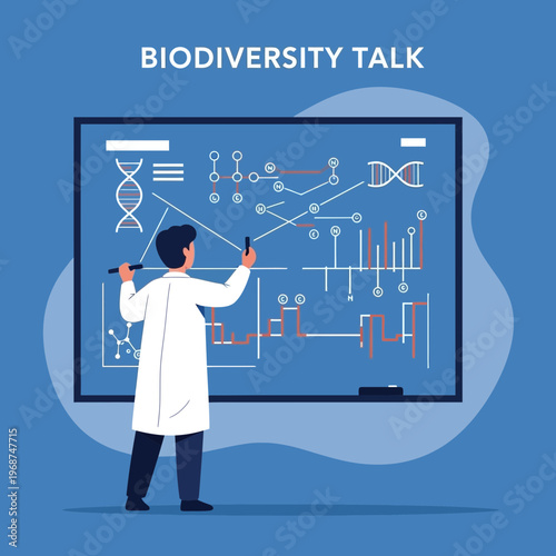 Scientific Presentation On Biodiversity And Genetics Research In A Modern Lab Setting