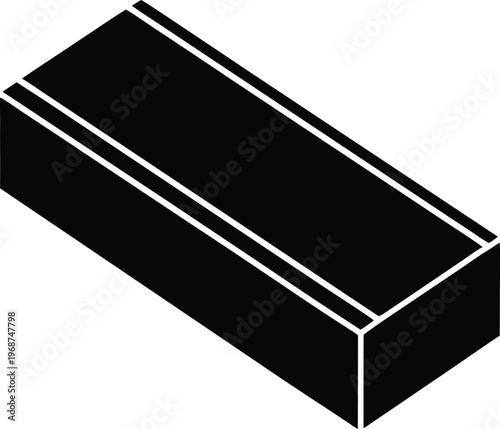 eraser silhouette vector art illustration, black and white design