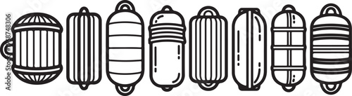 Various styles of traditional leather handbags hanging on display Vector