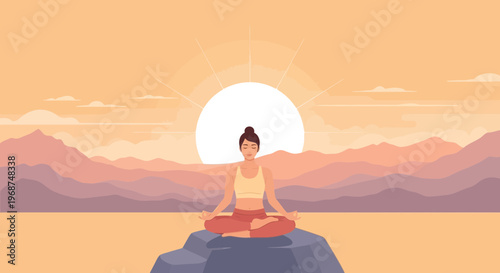 Serene Meditation In Mountain Sunrise Vista