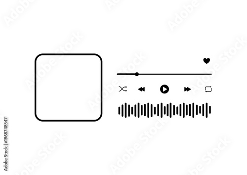 Interfaz de reproductor de música moderno - Diseño UI/UX vectorial