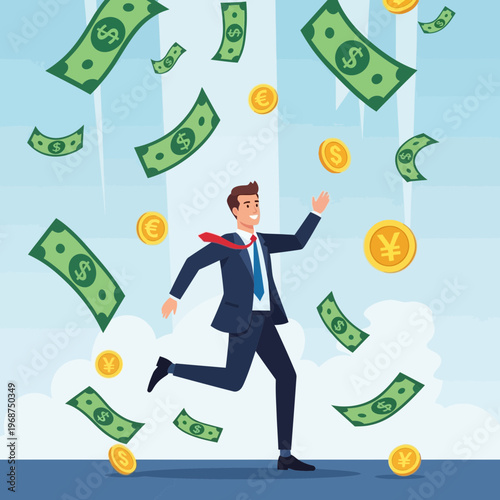 Successful Businessman Embraces Financial Windfall Under Falling Currency