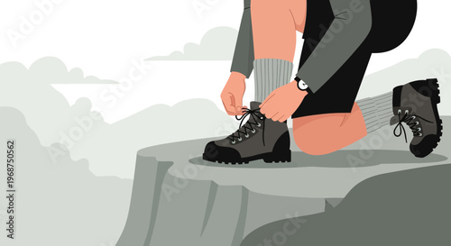 Summit Bound Preparation Mountainous Adventure Footwear Securing