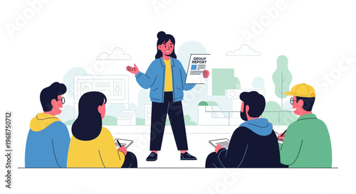 Team Collaboration And Presentation With Group Report