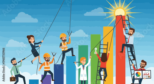 Teamwork and Collaboration Driving Business Growth Towards Success