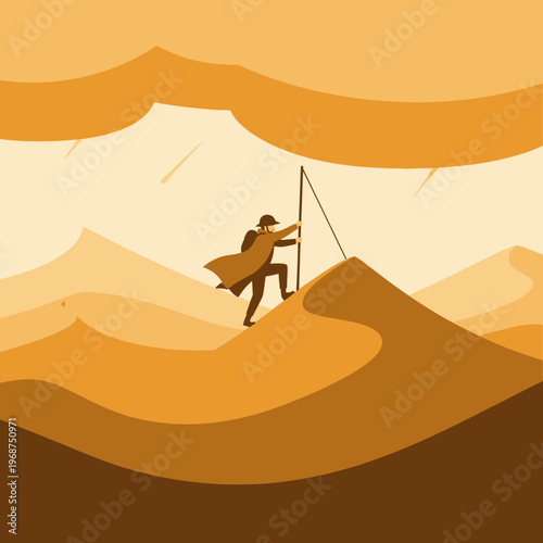 Summiting Desert Dunes Achieving A Hard-Won Goal