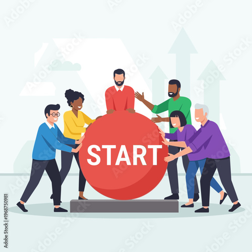 Teamwork And Collaboration For Starting A New Project Or Venture