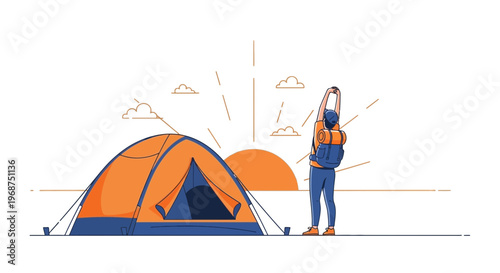 Sunrise Camping Adventure Awakening Serenity Outdoors