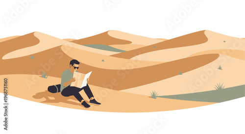 Solo Traveler Discovering Desert Routes And Finding Their Way