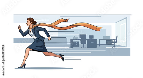 The Ambitious Professional Achieves Success Crossing The Finish Line