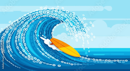 Surfing The Digital Wave In Binary Ocean
