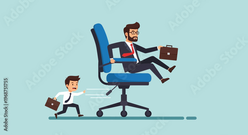 The Fast Track To Success A Man Rushing Towards Opportunity