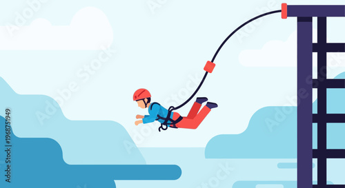 Thrilling Bungee Jump Adventure Extreme Sport Leap