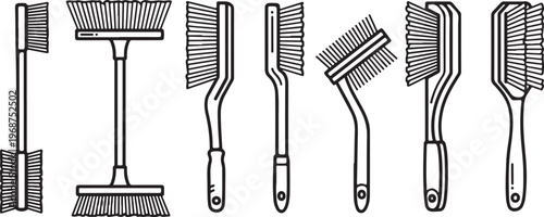 A collection of different types of mechanical fasteners and hardware components Vector