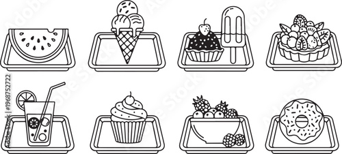 Various objects like a can, basket, umbrella, and other items Vector
