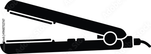 Silhouette Hair Straightener Icon Modern Style Electric Styling Tool vector illustration