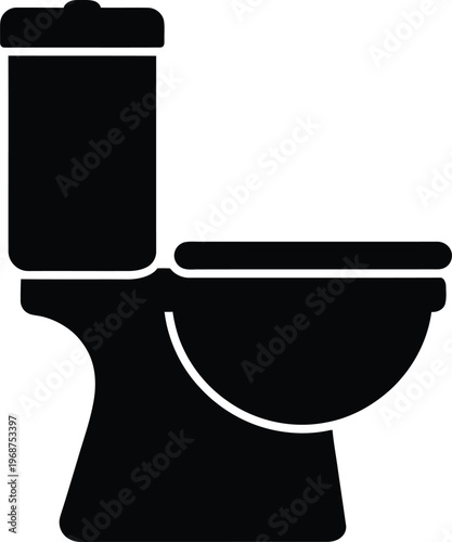 Silhouette modern toilet sanitary ware bathroom appliance lavatory icon vector illustration