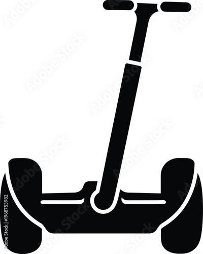 Silhouette Personal Transporter Electric Scooter Modern Urban Mobility Vehicle vector illustration