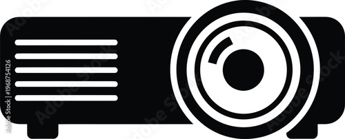 Silhouette Projector device for presentation business meeting school education vector illustration