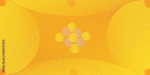 Colorful geometric background. Orange elements with fluid gradient. Dynamic shapes composition. Vector illustration