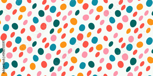 Colorful overlapping ovals create a playful and vibrant pattern