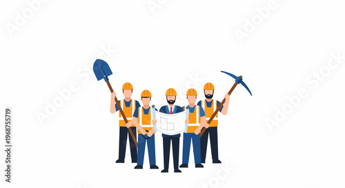 Workers celebrate Labor Day with a joyful worker gathering outdoors