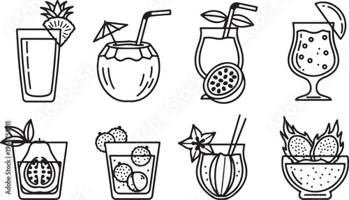A collection of whimsical pumpkins and gourds in different artistic styles Vector