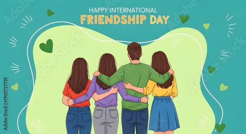 Celebrating friendship day friends embracing with love and joyful connection
