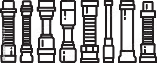 A grid of various modern and classic style chairs with different designs Vector