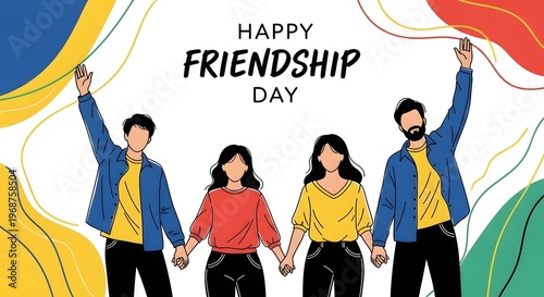 Happy friendship day celebrating bonds of friendship with friends loved ones