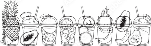 Step-by-step drawing of making a glass vase with flowers Vector