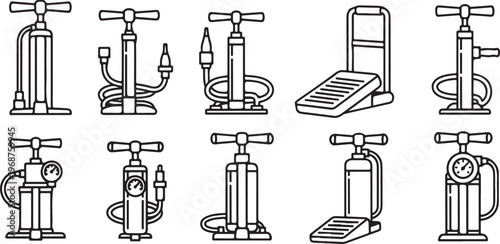 Various types of microscopes used in scientific research and education Vector