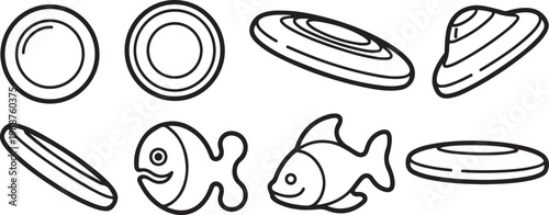 Simple line drawings of common everyday objects in a minimalist style Vector