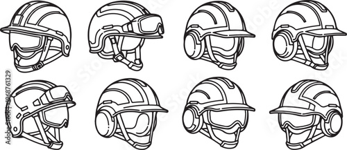 Sketching different styles of hats with various brims and details Vector