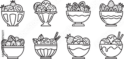 Illustrations of various decorative ceramic jars and vases Vector