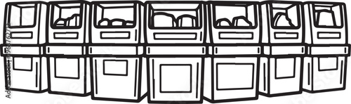 Contemporary residential building with multiple balconies and windows Vector