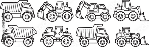 A collection of vintage cars showcasing classic automotive designs Vector