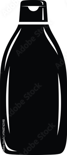 Silhouette elegant dispenser bottle cosmetic product hygiene container packaging icon vector illustration